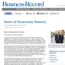 Click on the image for Business Record article.