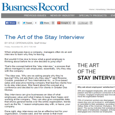 Click on the image for the Business Record article.