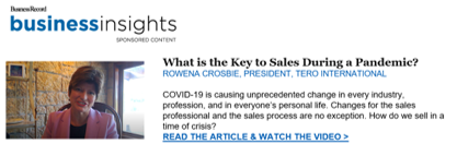 Click on the image for the Des Moines Business Record article and video with Rowena Crosbie
