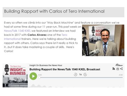 Click on the image to listen to Carlos's Insight on Business interview