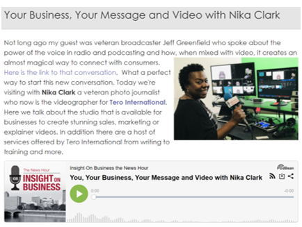 Click on the image to listen to Nika's Insight on Business interview