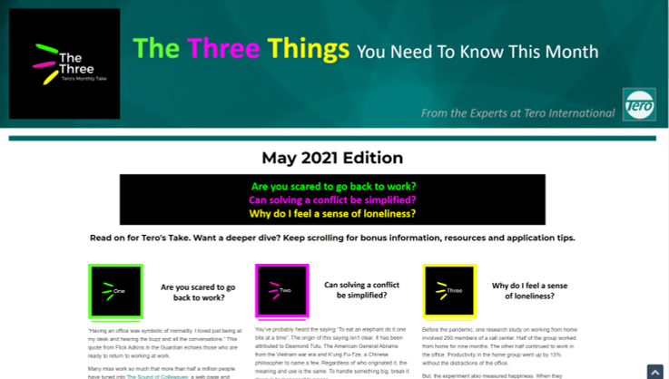 Click on the image to view The Three for May 2021.