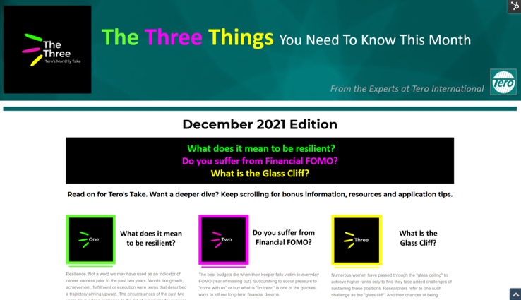 Click on the image to view The Three for December 2021.