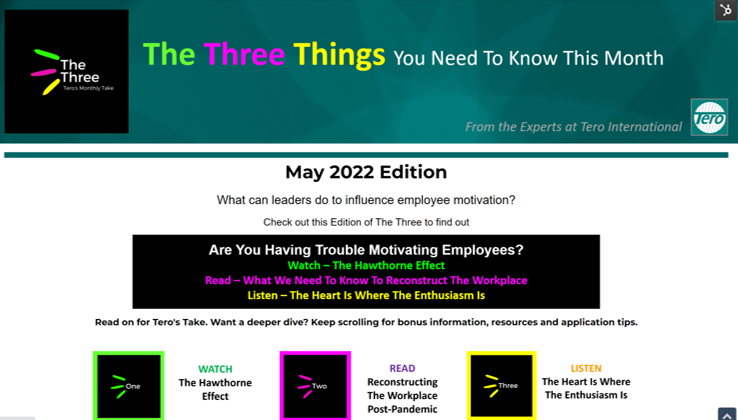 Click on the image to view The Three for May 2022.