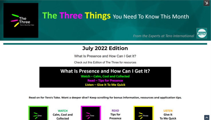 Click on the image to view The Three for July 2022.