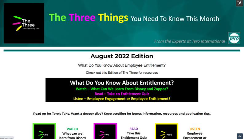 Click on the image to view The Three for August 2022.