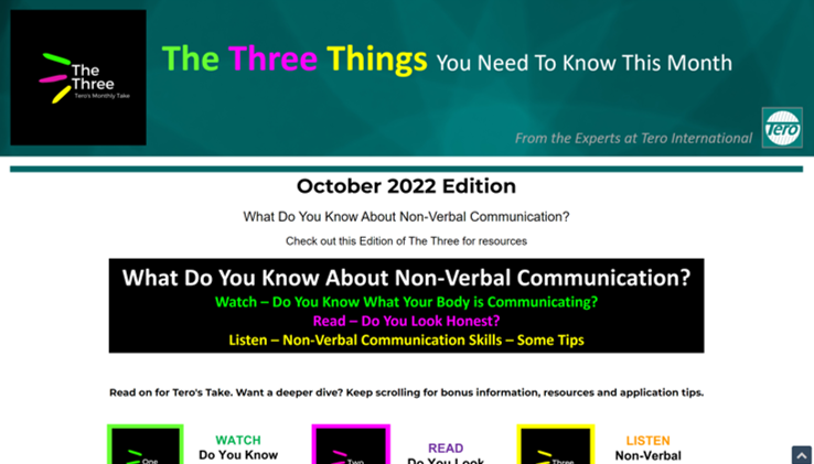 Click on the image to view The Three for October 2022.