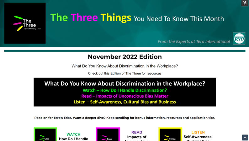 Click on the image to view The Three for November 2022.